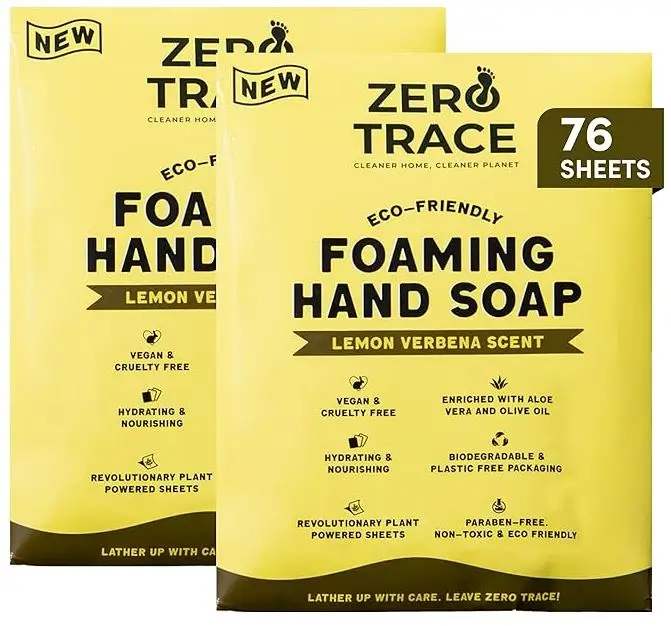 Sustainable Travel Products - ZERO TRACE Foaming Hand Soap Sheets
